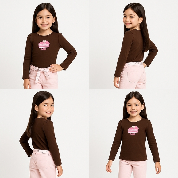 Gymboree Brown Top with Pink Cake Design - Picture 10 of 10